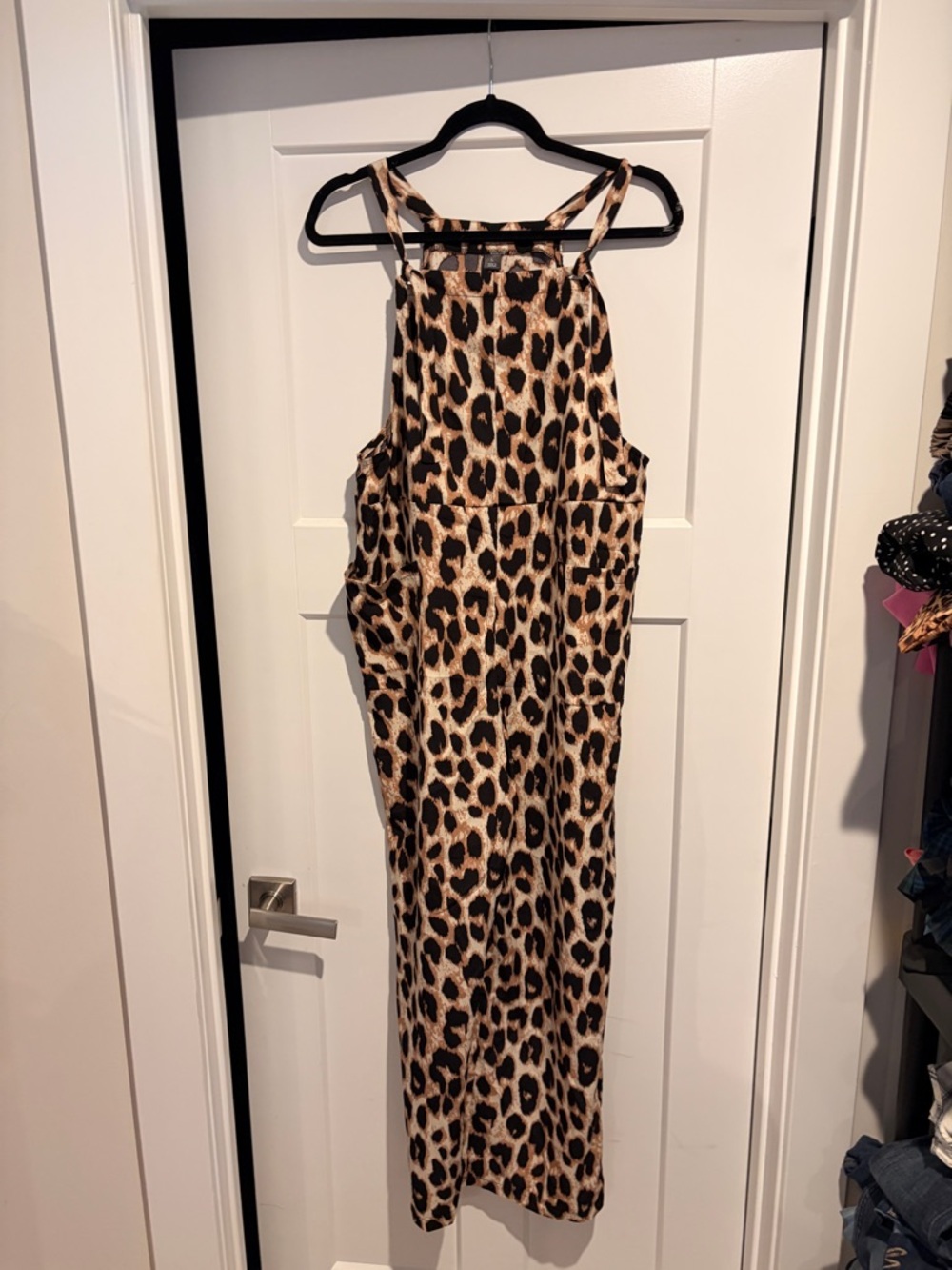 NWOT Size Large Leopard Print overalls